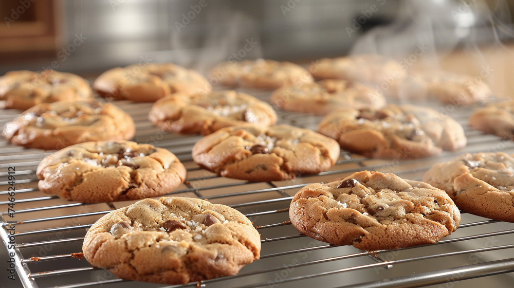 Delicious Homemade Cookies Cooling Down