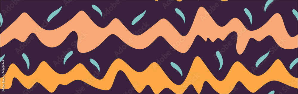 Vector illustration of an abstract colorful background. Transparent Tricolor Wave Background Design. Abstract background psychedelic art illustration. Creative art and zigzag lines. Seamless.