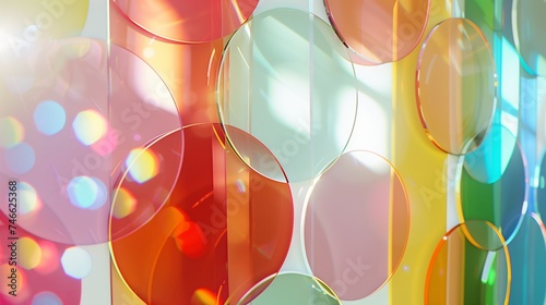 modern abstract art with colorful circles and bokeh for creative backdrop
