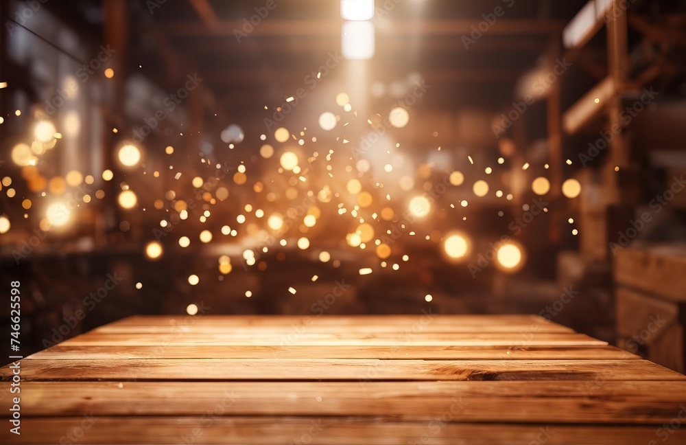 Wood factory with motion flash shiny light background Wood factory with motion flash shiny light background