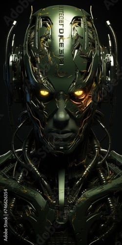 a dark poster for a black and green poster with an image of an overturned, green robot, in the style of rendered in unreal engine, symmetrical arrangement,close-up shots, dynamic energy, detailed faci