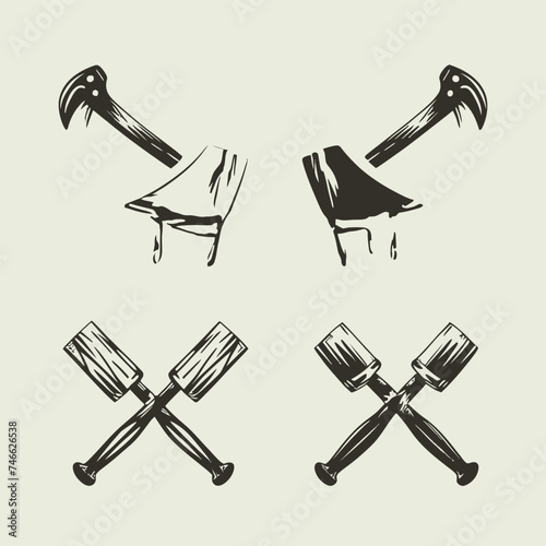 Monochrome rossed lumberjack Vector