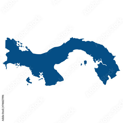Panama map. Map of Panama in blue color