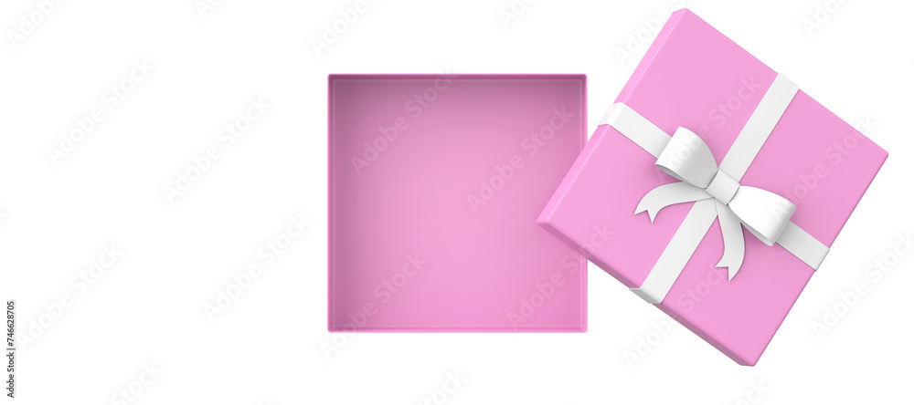 Fototapeta premium Opened gift box. 3D gift box. 3D illustration.