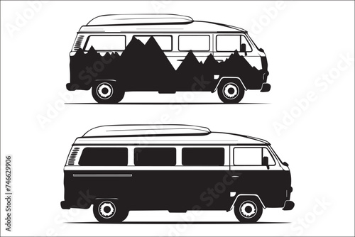 "Wanderlust on Wheels: Black Silhouette Camping Van Adventure"
"Into the Wild: Exploring Nature in a Black Silhouette Camper Van"
"Roaming Roads: Black Van Life - Adventure Awaits"
