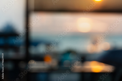 blur light at cafe in the evening background