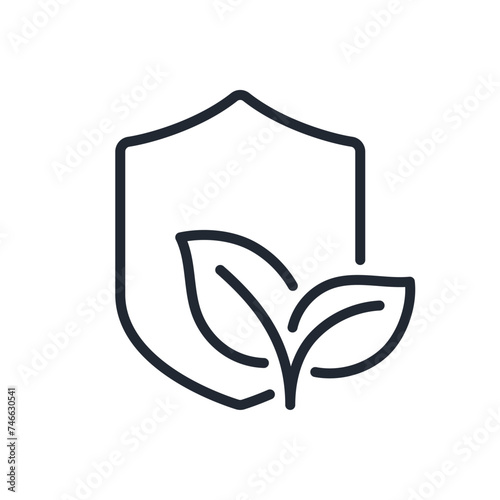 Plant protection editable stroke outline icon isolated on white background flat vector illustration. Pixel perfect. 64 x 64