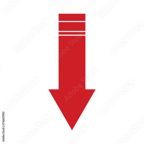 Free Download Red arrow Right vector Direction isolated on a white artboard. Simple red arrow vector. - GFXLoad