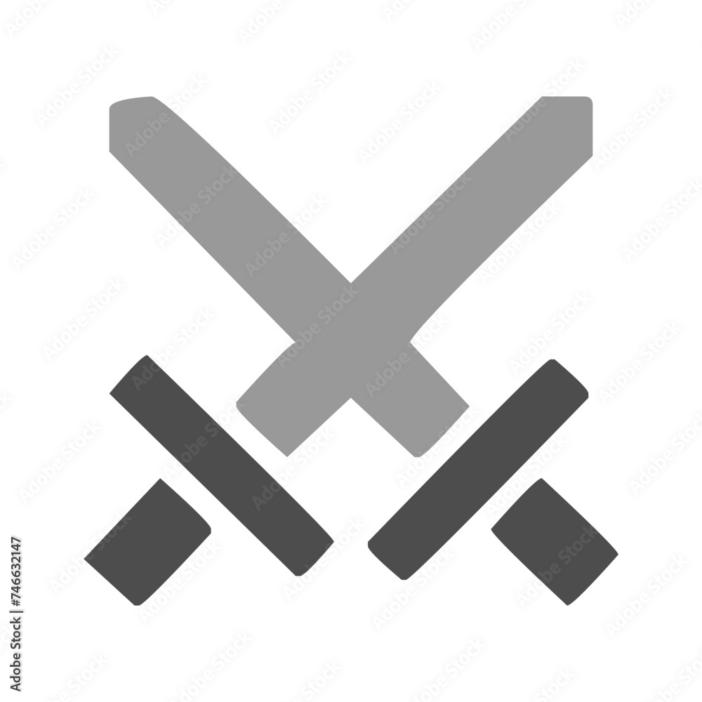 Fototapeta premium Two Crossed Swords Icon Vector Illustration