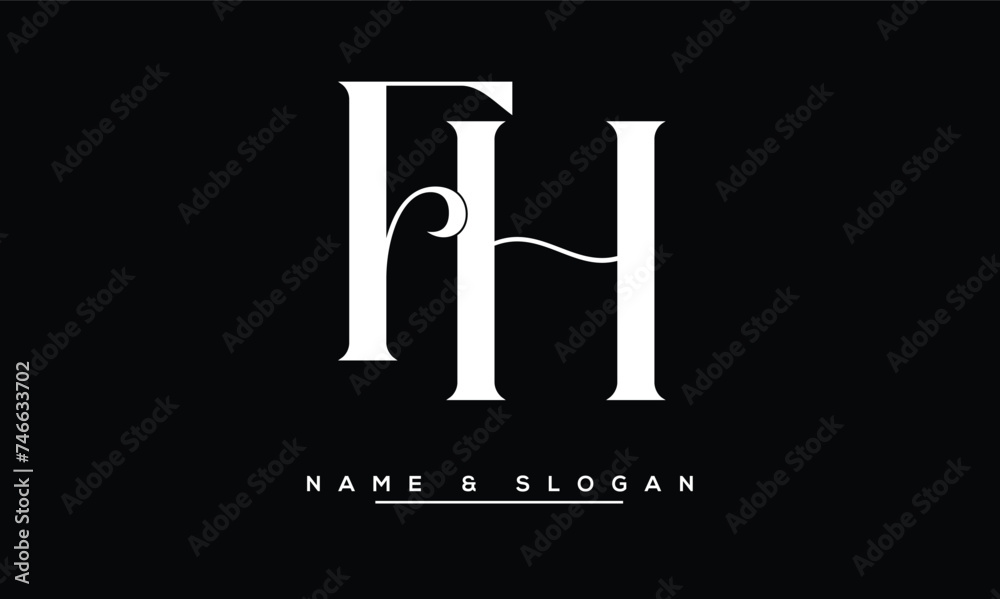 FH, HF, F, H Abstract Letters Logo Monogram FH, HF, F, H Abstract Letters Logo Monogram