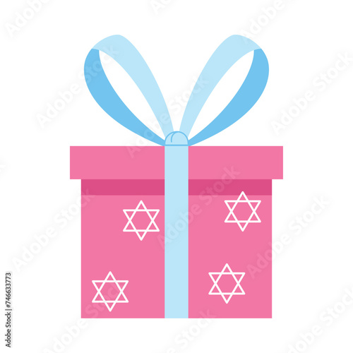 Vector Jewish Present Cartoon Illustration Isolated