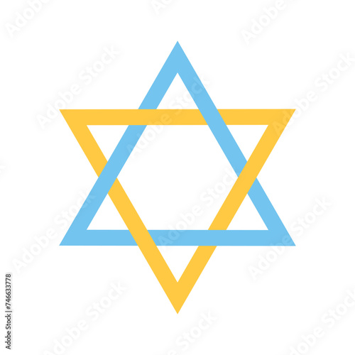 Vector Star David Jewish Symbol Cartoon Illustration Isolated