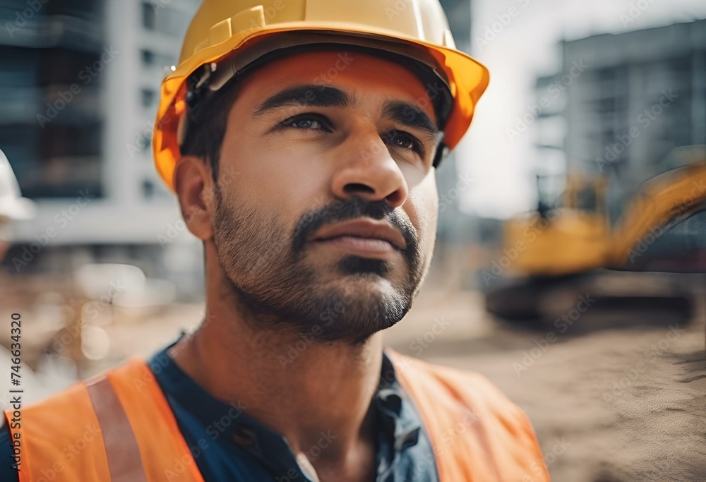 Successful construction site workers thinking,Labour day, International Workers' Day, AI Generative Successful construction site workers thinking,Labour day, International Workers' Day, AI Generative