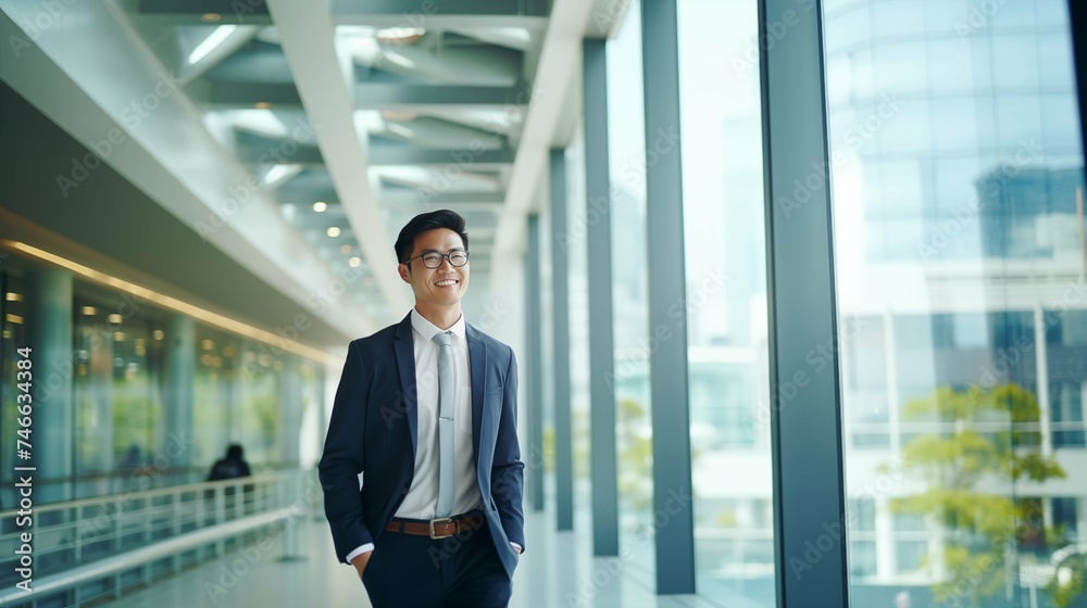 Smiling professional business person with copy space, simple background Smiling professional business person with copy space, simple background