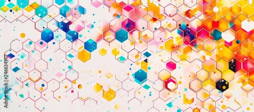 a concept seamless gradient hexagon pattern in the style of scientific diagrams Generative AI