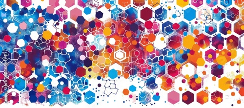 a concept seamless gradient hexagon pattern in the style of scientific diagrams Generative AI