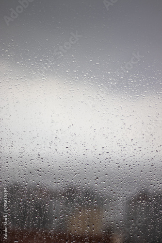 Natural Rainy Weather and Raindrop Window