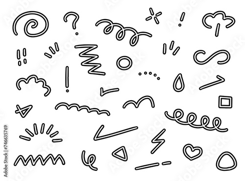 手書きの幾何学素材セット