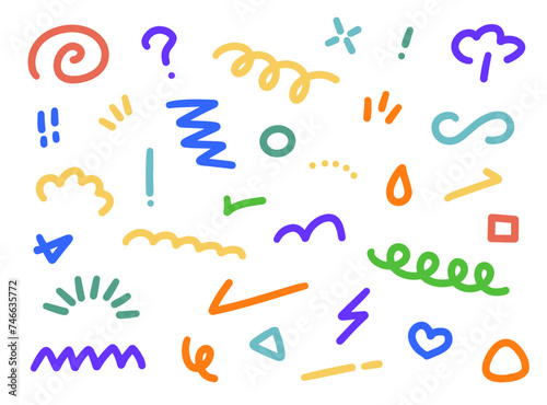 手書きの幾何学素材セット