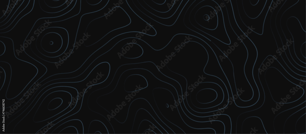 Abstract outline topographic contour map background. Dark texture background for your perfect interior.  Old paper texture design .geographical map Imitation.