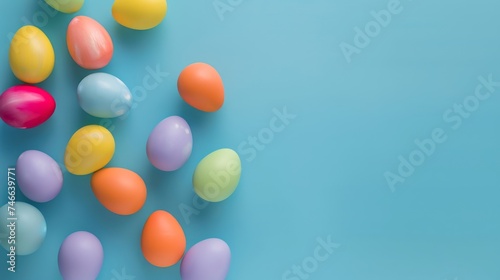 Colorful Easter eggs banner background