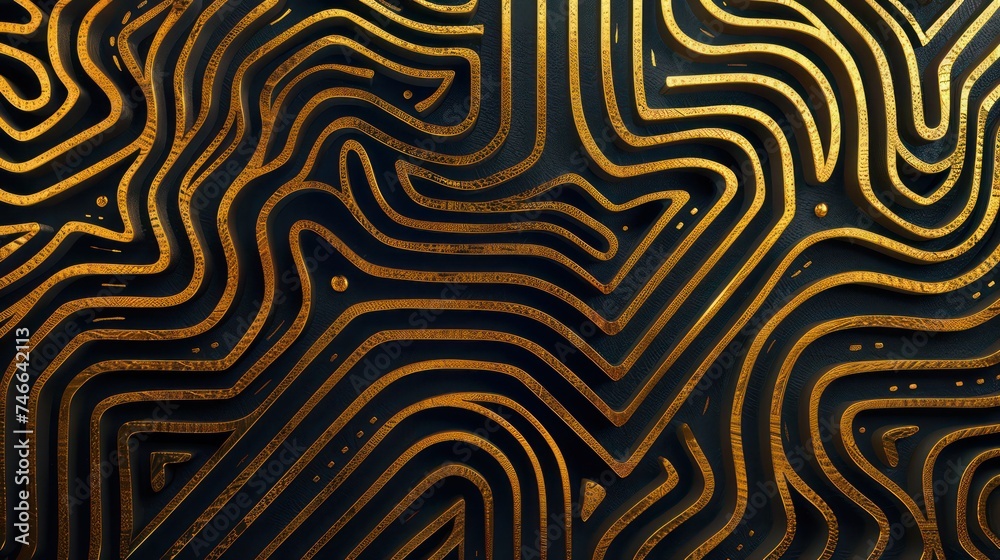 Golden and black maze background
