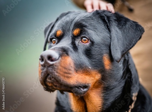 Dog trainer with Rottweiler