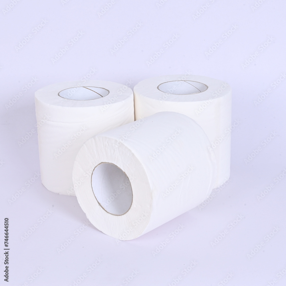 white tissue tissue roll isolate over white background. white tissue tissue roll isolate over white background.