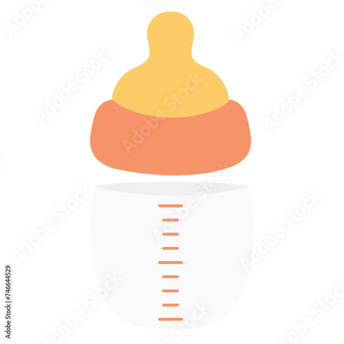 baby milk bottle isolated with star illustration