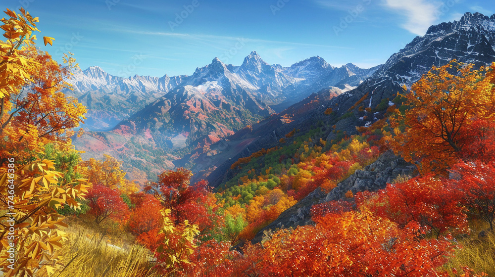 Majestic Autumn Mountain Range
