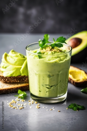 Avocado Green: A Refreshing Detox Smoothie on Wooden Table
