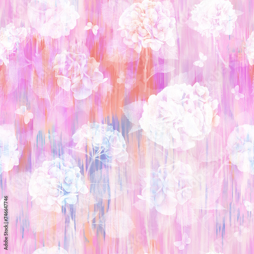 Pink pattern seamless aesthetic floral abstract watercolor repeating background soft pastel colors surreal distorted flowers textured abstract background glitch effect design