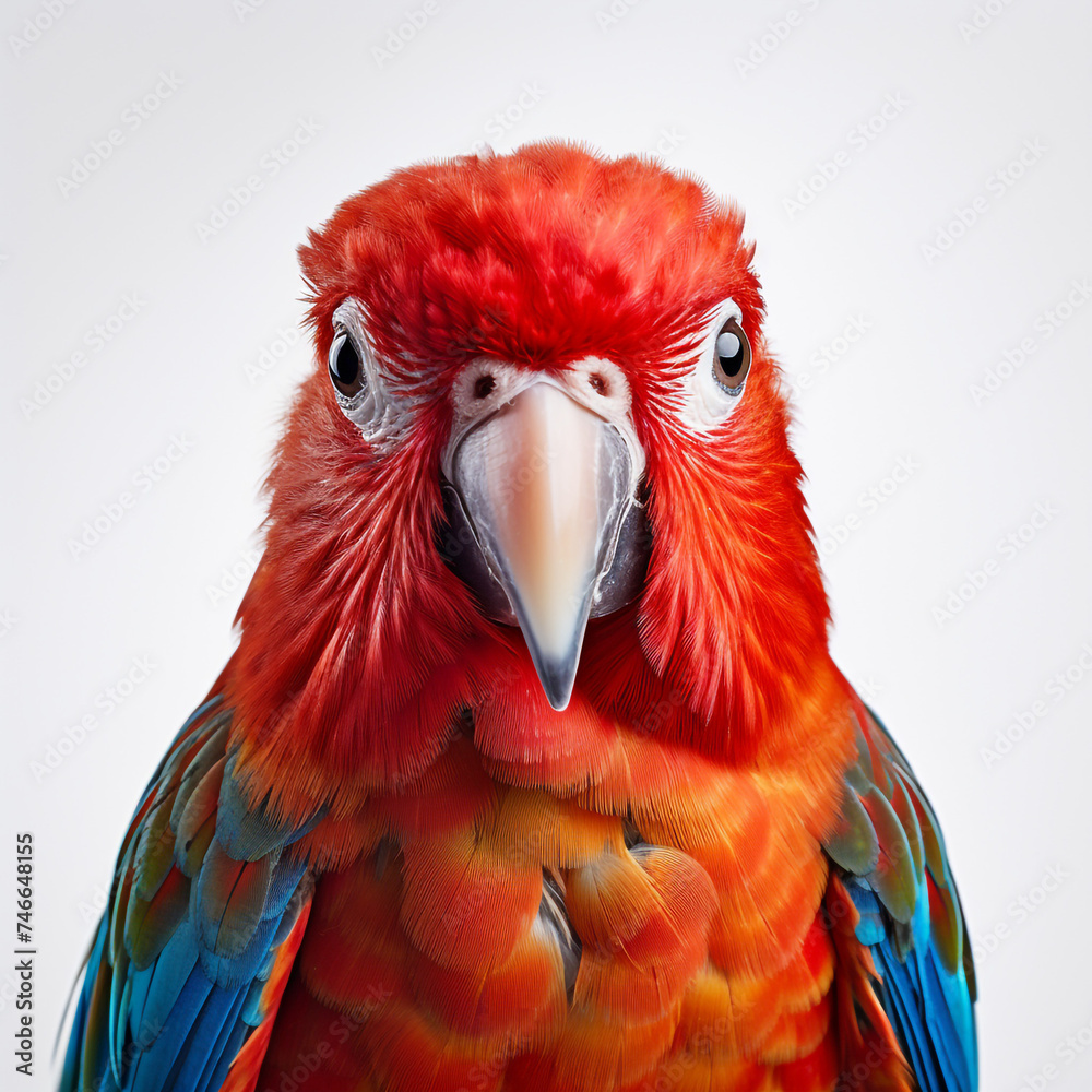 Naklejka premium photo of a parrot on a white background сreated with Generative Ai