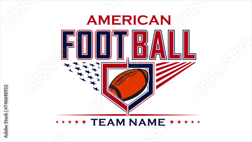 American football team fan vector clipart. Banner, card, flyer, t shirt print design. 
Isolated on white background. 
