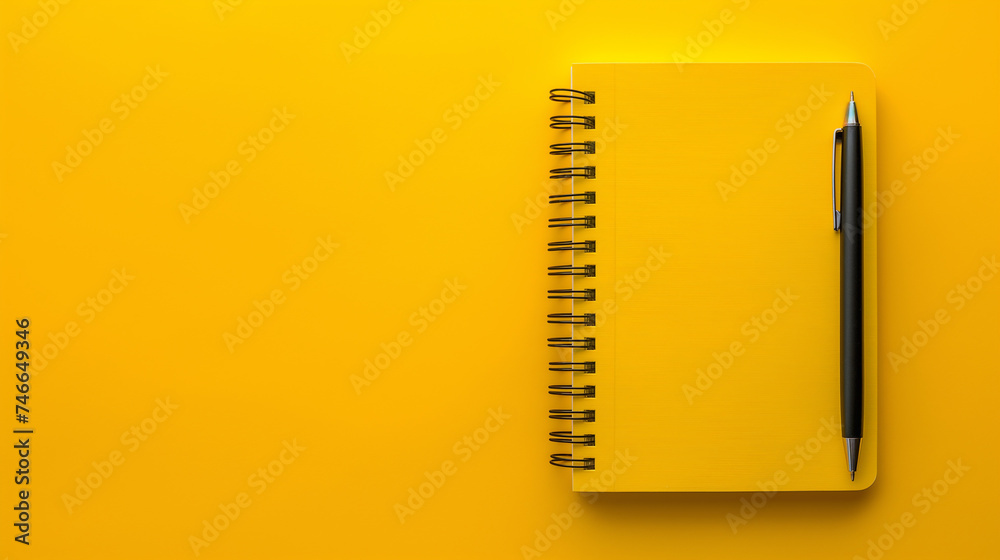 Yellow notebook. Yellow notebook.