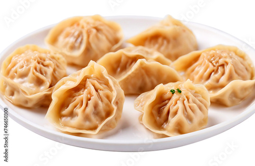 Chinese dumplings, cut out on white transparent background