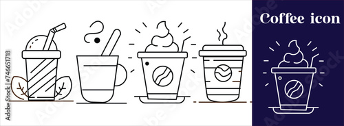 Coffee icon set vector