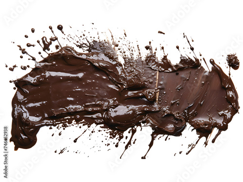 Wet mud, stains texture isolated on white, top view, clipping path