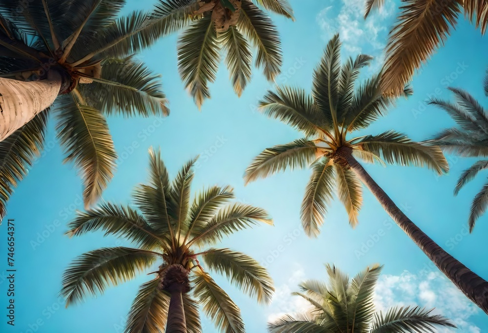 palm tree on a blue sky background