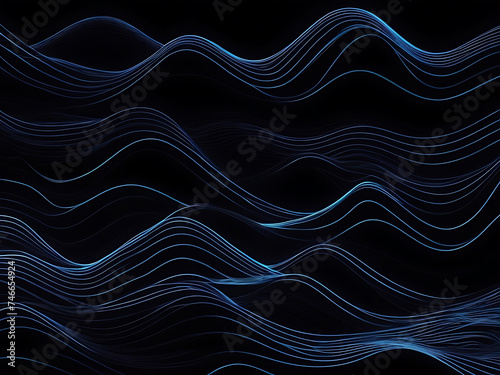 Dark background line wave ai generator © Unique Artist