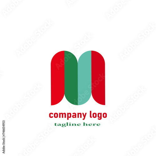Abstract letter M logotype. Modern logo idea sign. Universal emblem vector icon
