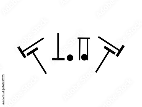 Croquet mallet silhouette. Croquet mallet vector design and illustration. Good use for symbols, logos, icons, mascots, signs, or any design you want.