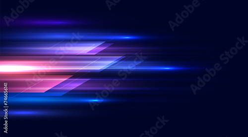 Abstract fast speed movement background. Dynamic motion speed of light. Futuristic digital technology concept, big data, connection. Pattern for banner or poster design background. Vector eps10.