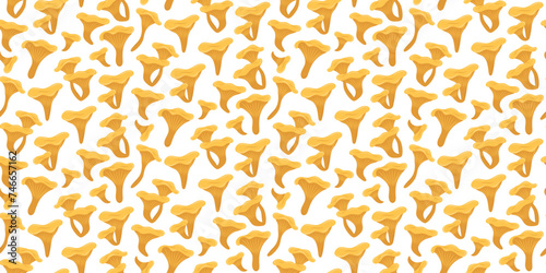 Seamless pattern with chanterelle mushrooms. vector illustration