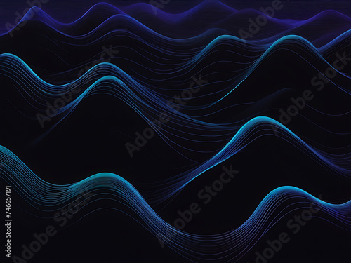 Dark background line wave ai generator © Unique Artist