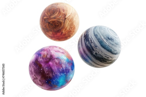 Three marble balls lined up next to each other. Suitable for various design projects