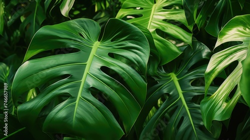 Close up of a bunch of green leaves, suitable for nature and environmental concepts