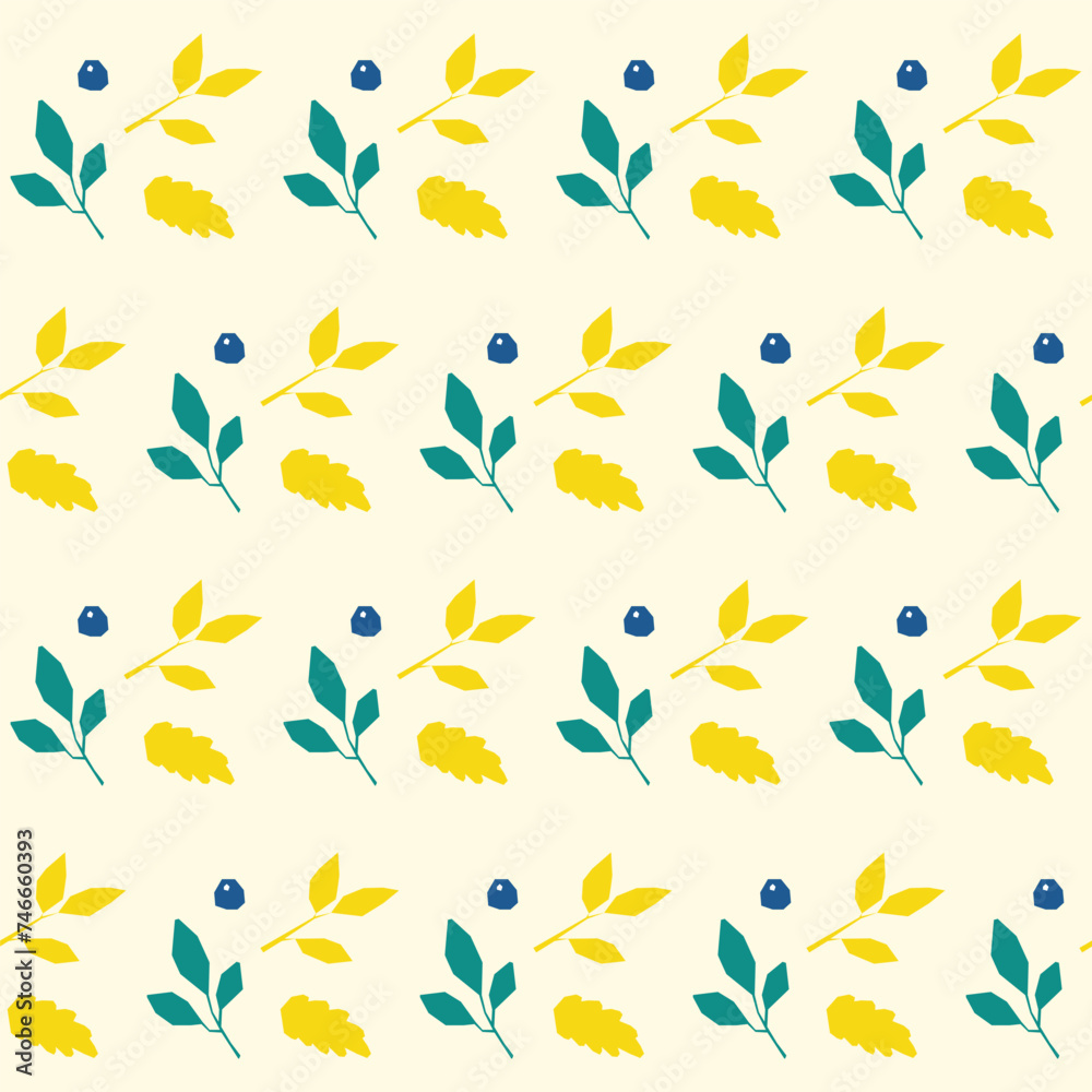 Fototapeta premium Abstract Funny Graphic Plant Textile Fabric Seamless Swatch. Baby Kids Textile Design. Childish Wrapping Paper, Wallpaper, Dairy Cover, Scrapbook Swatch Decoration. 