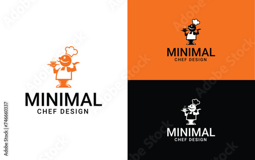 minimal chef icon, abstract icon design, chef logo design, creative chef icon