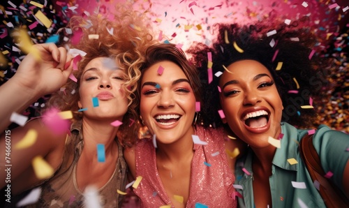 Happy diverse people celebr...